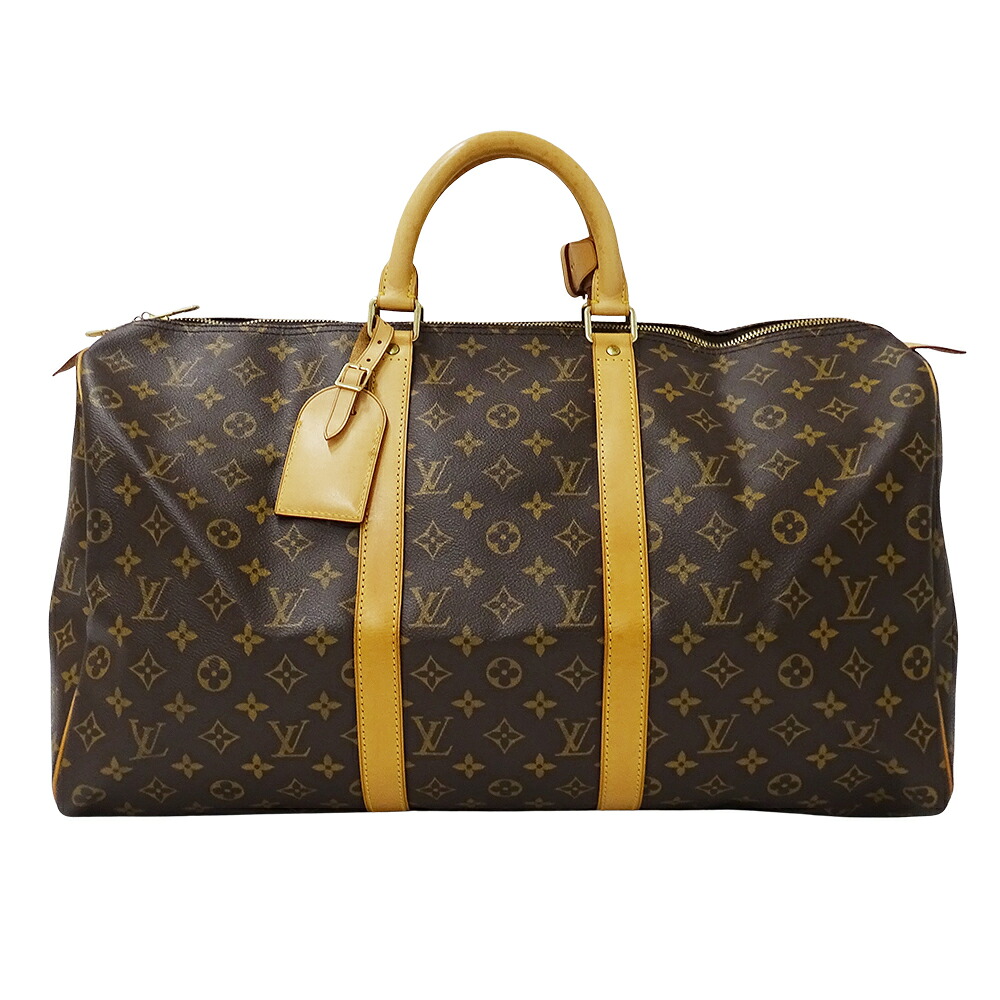 【全品5％OFF引き換え証離れ離れ中!】ルイ・ヴィトン LOUIS VUITTON 御徒面子 モノグラム レディース メンズ ブランド名 ボストンバッグ キーポル 50 M41426 赤銅色 大電気容量 大きめ 旅する用 今めかしい 【中古】