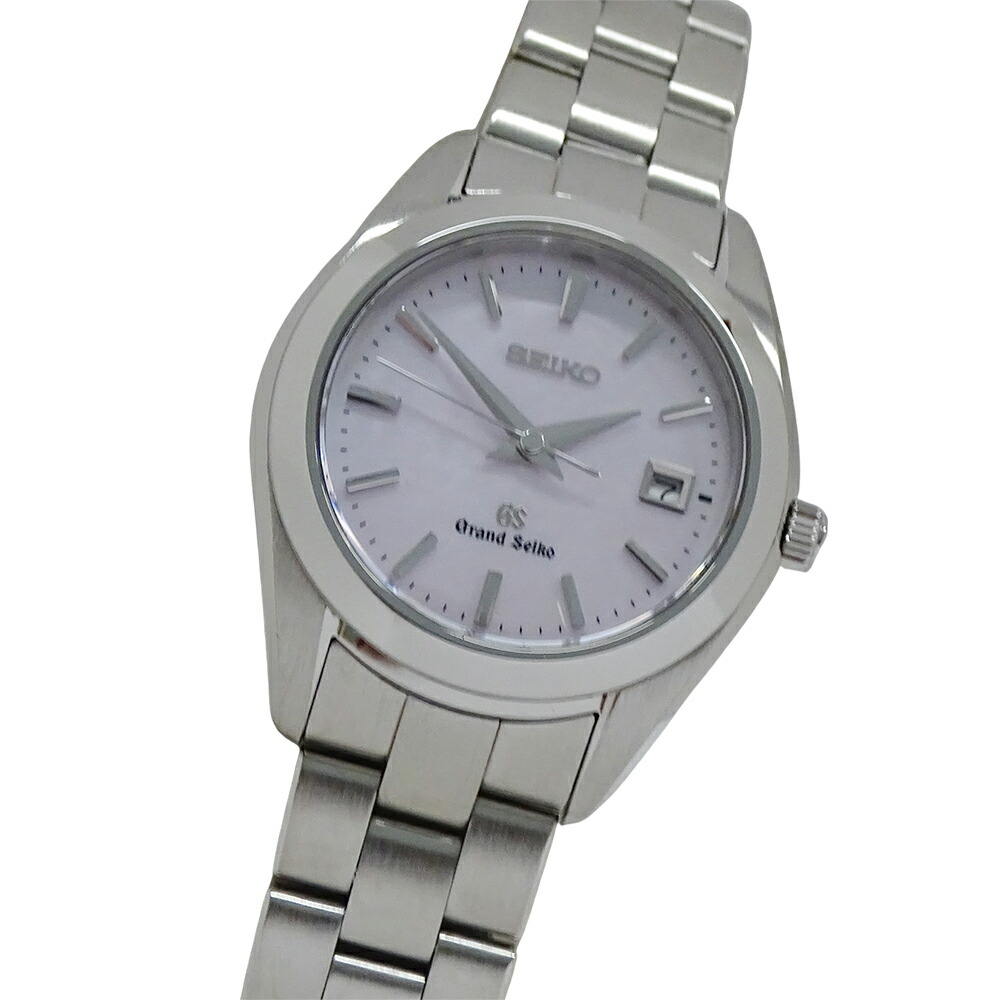 【全品5％OFF引き換え証離れ離れ中!】地べたセイコー GRAND SEIKO GS ヘリテージ 4J52-0AB0 STGF267 時辰儀 レディース ブランド名 サクラ色外殻 デイト 石英 QZ ステンレス鋼 SS しろがね色 磨き済み 【中古】