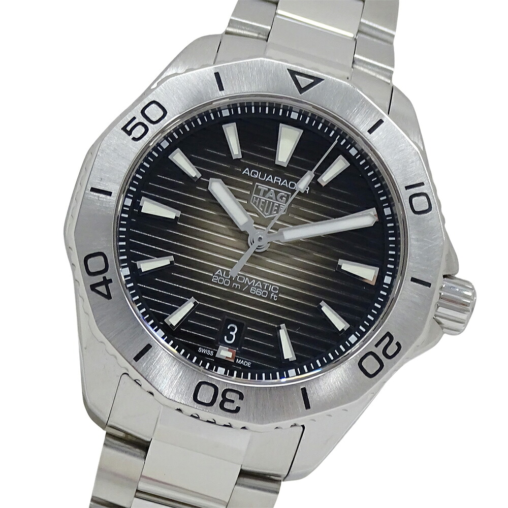 【全品5％OFF引き換え証離れ離れ中!】タグホイヤー TAG Heuer アクアレーサー WBP2110 BA0627 時辰儀 メンズ ブランド名 デイト 自動小銃一巻き AT ステンレス鋼 SS しろがね色 黒いこと 磨き済み 【中古】