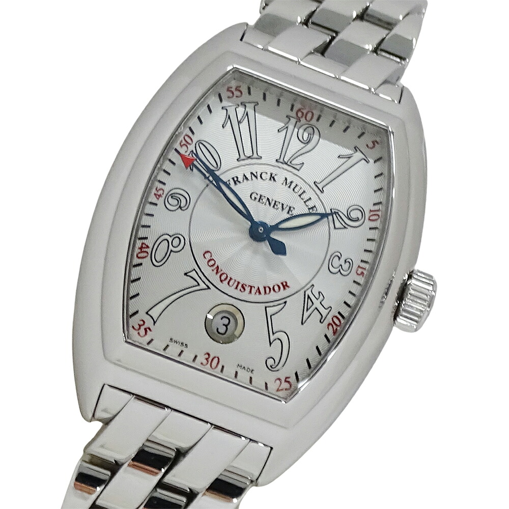 【全品5％OFF引き換え証離れ離れ中!】フランクミュラー FRANCK MULLER コンキスタドール 8005.SC 時辰儀 メンズ ブランド名 デイト 自動小銃一巻き AT ステンレス鋼 SS しろがね色 磨き済み 【中古】