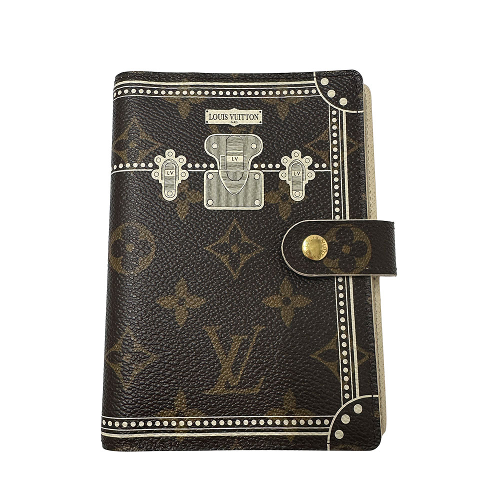 ルイ・ヴィトン LOUIS VUITTON 手帳カバー モノグラム マルヴォワール レディース メンズ ブランド モノグラムキャンバス アジェンダPM ブラウン R20965 6穴式 定規つき 【中古】｜ブランドベイ