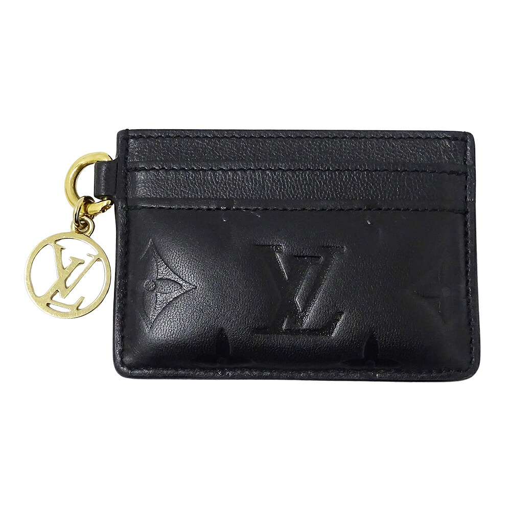 【全品5％OFF引き換え証散り散り中!】ルイ・ヴィトン LOUIS VUITTON 歌留多容れもの モノグラム レディース ブランド名 ポルトカルト クッサン 子ヒツジなめし革 ノワール M82748 黒いこと 黒 今めかしい 【中古】