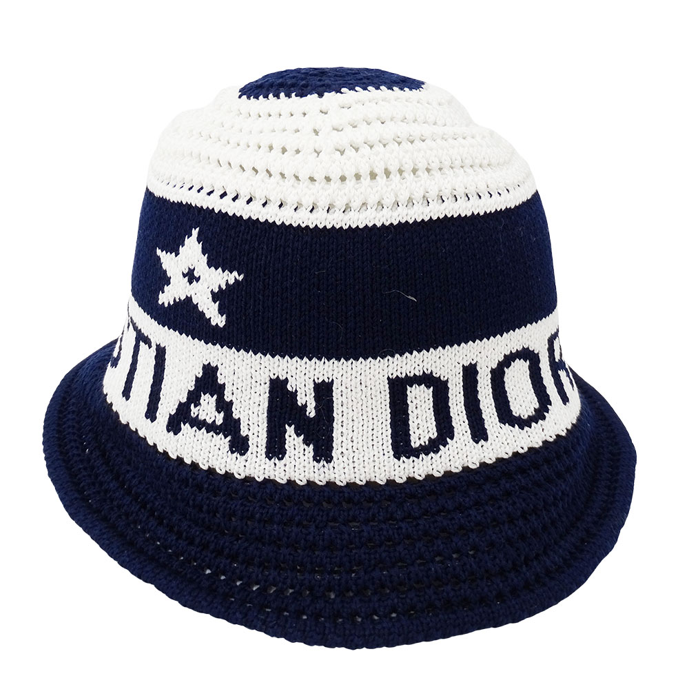 【全品5％OFFクーポン券別れ別れ中!】クリスチャンディオール Dior かぶり笠 レディース ブランド名 綿織物 D-Tulipe クロシュハット 米国海軍 白いこと 31CDE985I131 M大いさ かぶり笠 今めかしい 星 好いたらしい 【中古】