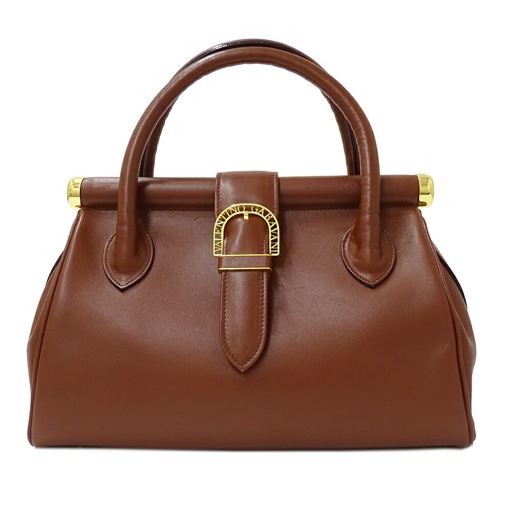 【全品5％OFF引き換え証散り散り中!】ヴァレンティノ・ガラヴァーニ Valentino Garavani 御徒面子 レディース ブランド名 ハンドバック なめし革 赤銅色 今めかしい 分かりやすい 雅びやか 【中古】