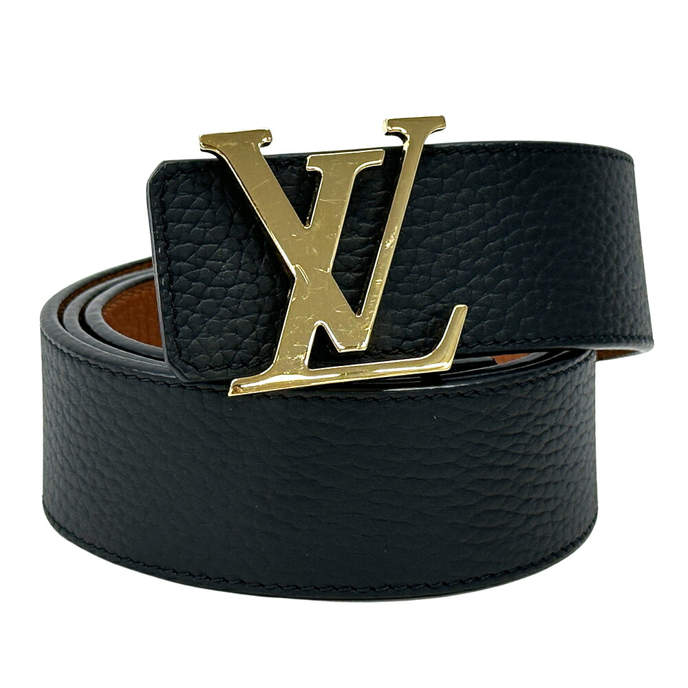 【全品5％OFFクーポン券別れ別れ中!】ルイ・ヴィトン LOUIS VUITTON 三尺帯 メンズ ブランド名 なめし革 三尺帯 リヴァーシブル 黒いこと 赤銅色 ゴールド M9151 85/34 ロゴタイプ 今めかしい 雅びやか 成年者 【中古】