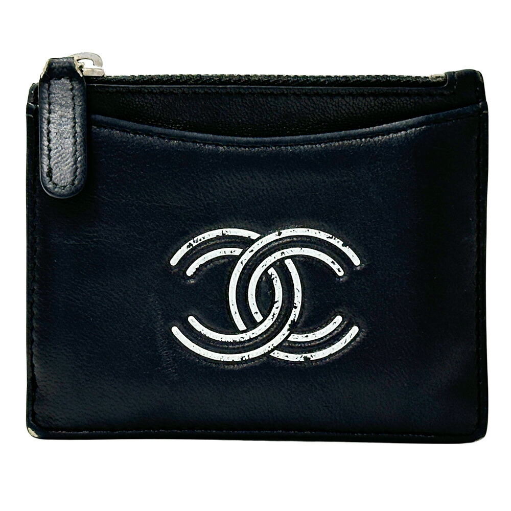 【全品5％OFFクーポン券別れ別れ中!】シャネル CHANEL 銭入れ ココマーク レディース メンズ ブランド名 コインケース なめし革 黒いこと ミニ銭入れ 小さめ パウダーコンパクト 【中古】