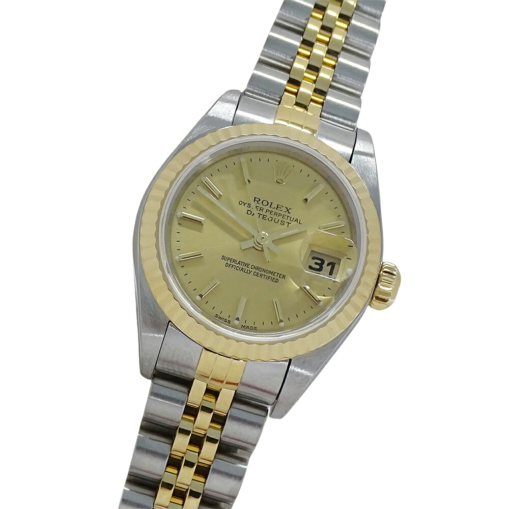 ロレックス ROLEX デイトジャスト 79173 K番 時辰儀 レディース ブランド名 自動小銃一巻き AT ステンレス鋼 SS ゴールド YG 二人組 磨き済み 【中古】