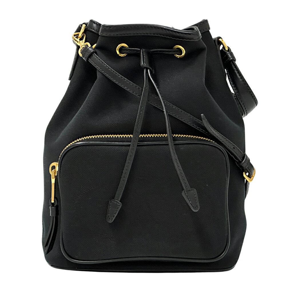 【全品5％OFF引き換え証散り散り中!】プラダ PRADA 御徒面子 レディース ブランド名 ロゴジャガード ハンドバック ショルダーバッグ 2way 帆布 黒いこと 手持ち 肩かけ 今めかしい 合切袋型 心地よい 好いたらしい 【中古】
