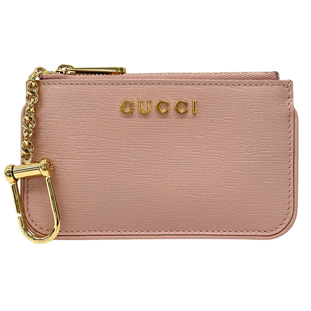 【全品5％OFFクーポン券別れ別れ中!】グッチ GUCCI 銭入れ レディース メンズ ブランド名 原作 コインケース なめし革 サクラ色 ゴールド 790102 足がかりチェーン店付き添い人 今めかしい 御釣り入れ 小容れもの 無地 分かりやすい 【中古】