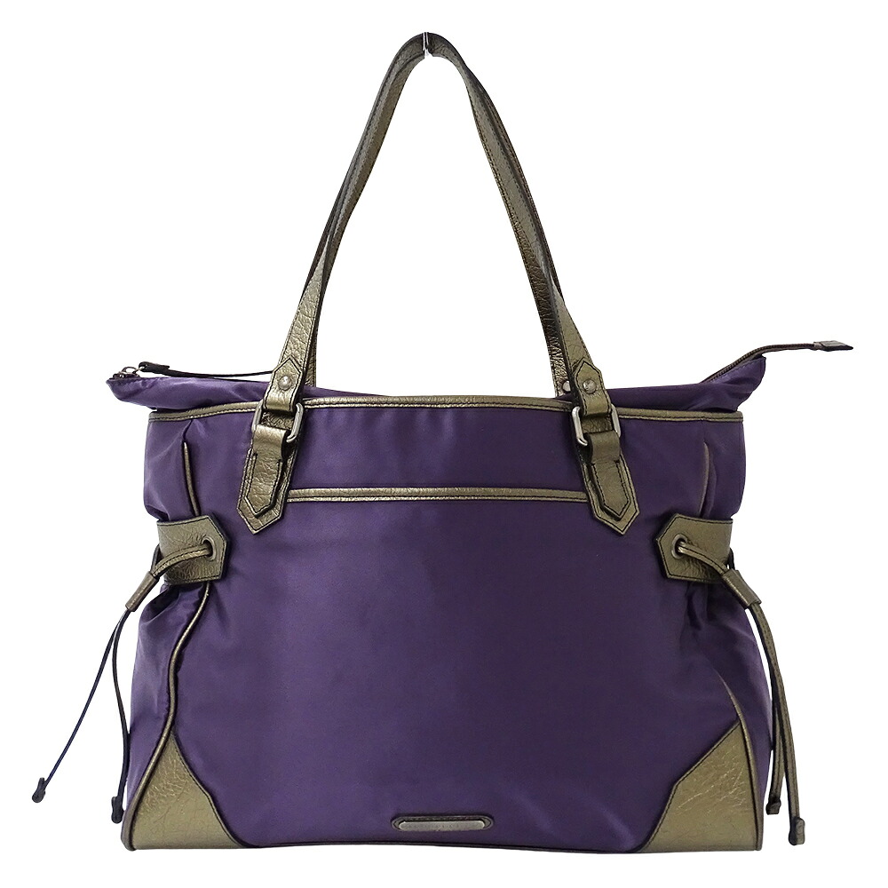 【全品5％OFFクーポン券別れ別れ中!】バーバリー BURBERRY 御徒面子 レディース ブランド名 トートバッグ ナイロン パープル ブロンズ 大電気容量 大きめ 膝掛け 今めかしい 【中古】