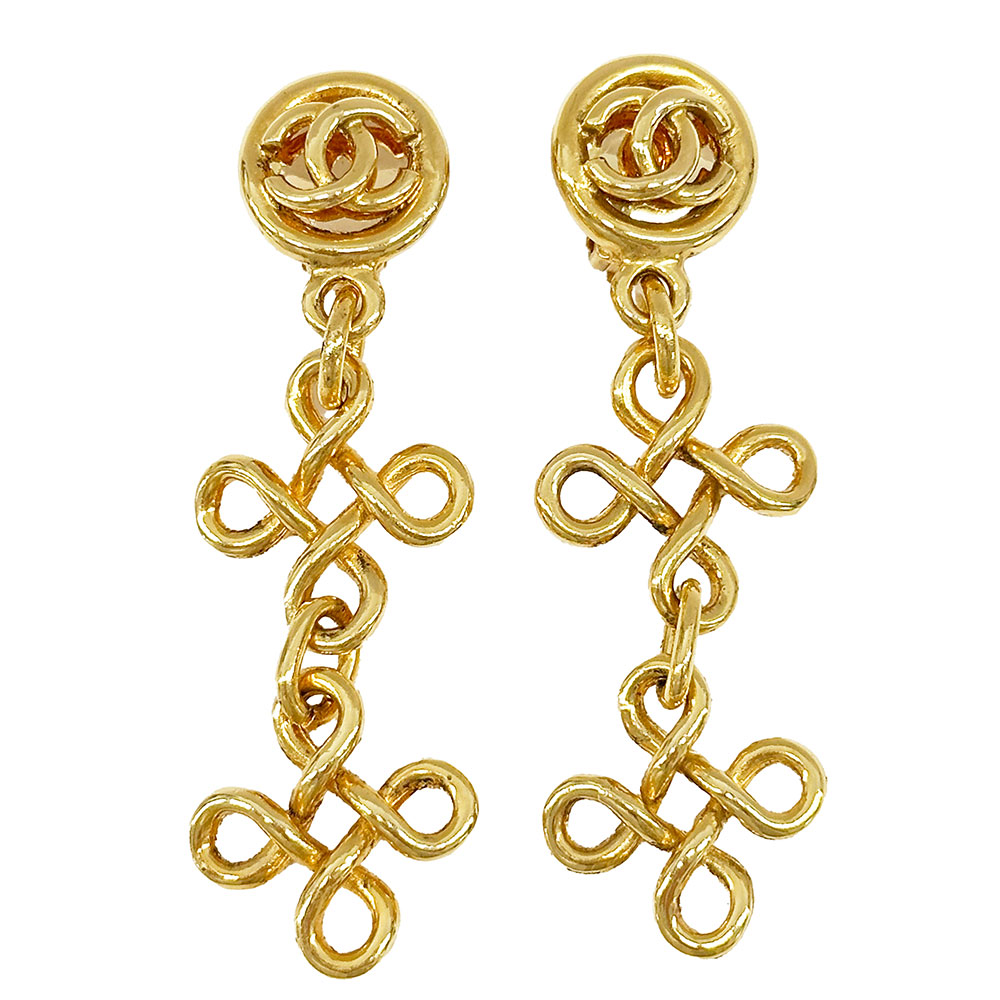 【5.5万円以上5000円OFFクーポン！１９日２０時から26日1時59分まで】シャネル CHANEL イヤリング レディース ブランド ゴールド アクセサリー スイング ココマーク おしゃれ 大ぶり 存在感 【中古】｜ブランドベイ