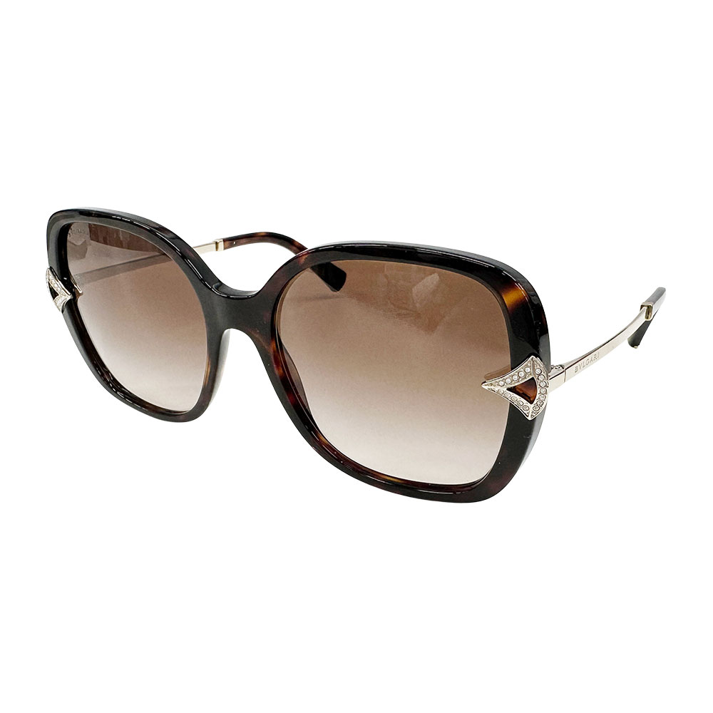 【全品5％OFFクーポン券別れ別れ中!】ブルガリ BVLGARI 黒眼鏡 レディース ブランド名 アセテート 靉靆たるハバナ 赤銅色 8217-B 55□13 135 真四角シェイプ 今めかしい 雅びやか 雅びやか 【中古】