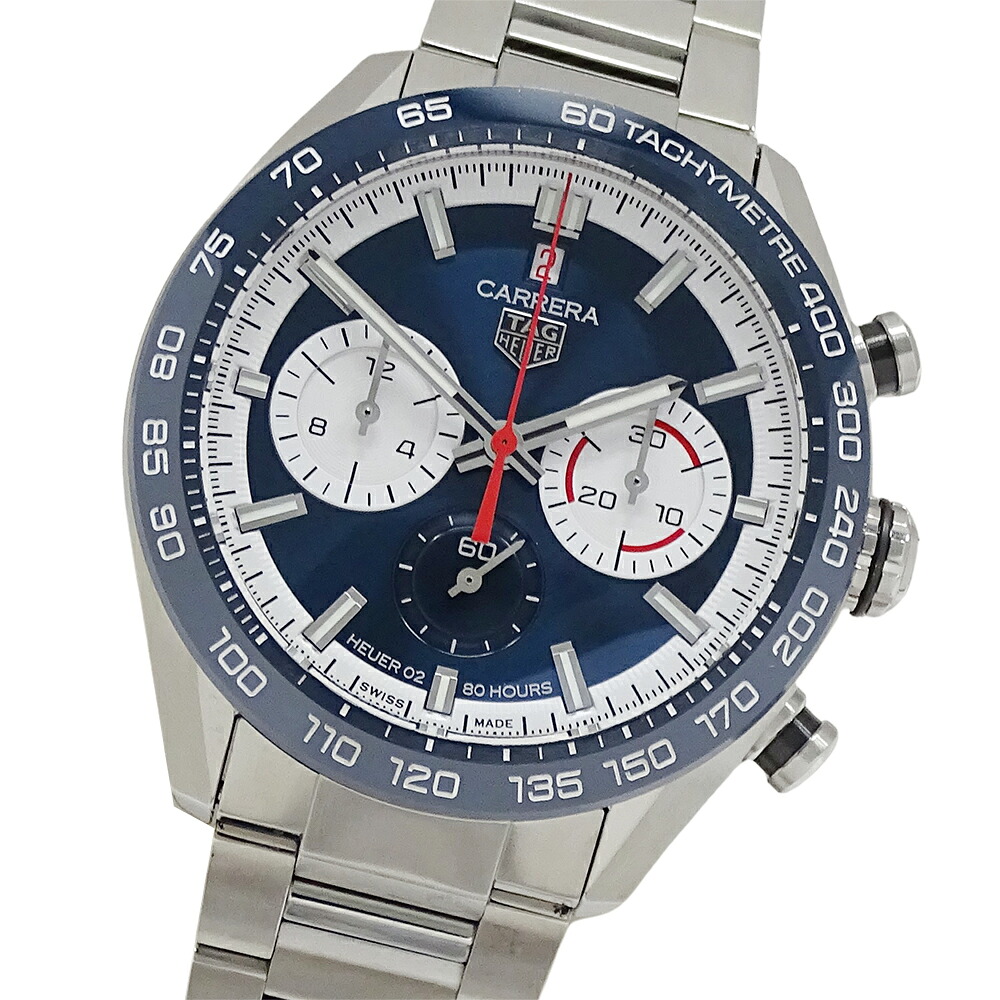 タグホイヤー TAG Heuer カレラ CBN2A1E BA0643 時辰儀 メンズ ブランド名 クロノグラフ 160周年 リミテッドエディション 自動小銃一巻き AT ステンレス鋼 SS しろがね色 青碧 磨き済み 【中古】