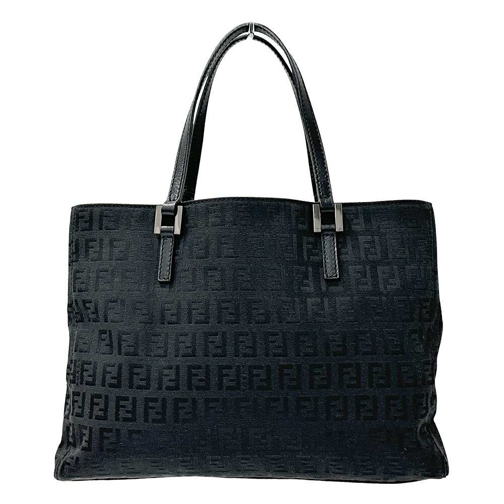 フェンディ FENDI 御徒面子 レディース ブランド名 トートバッグ ハンドバック ズッキーノ 帆布 黒いこと 8BH072 黒 ミニ御徒面子 小さめ 今めかしい 【中古】