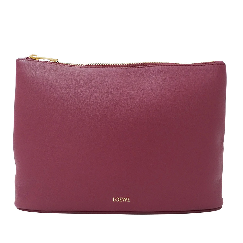 【5.5万円以上5000円OFFクーポン！１９日２０時から26日1時59分まで】ロエベ LOEWE バッグ レディース ブランド クラッチバッグ セカンドバッグ レザー ボルドー おしゃれ 無地 シンプル 上品 大人 【中古】｜ブランドベイ 33,735円
