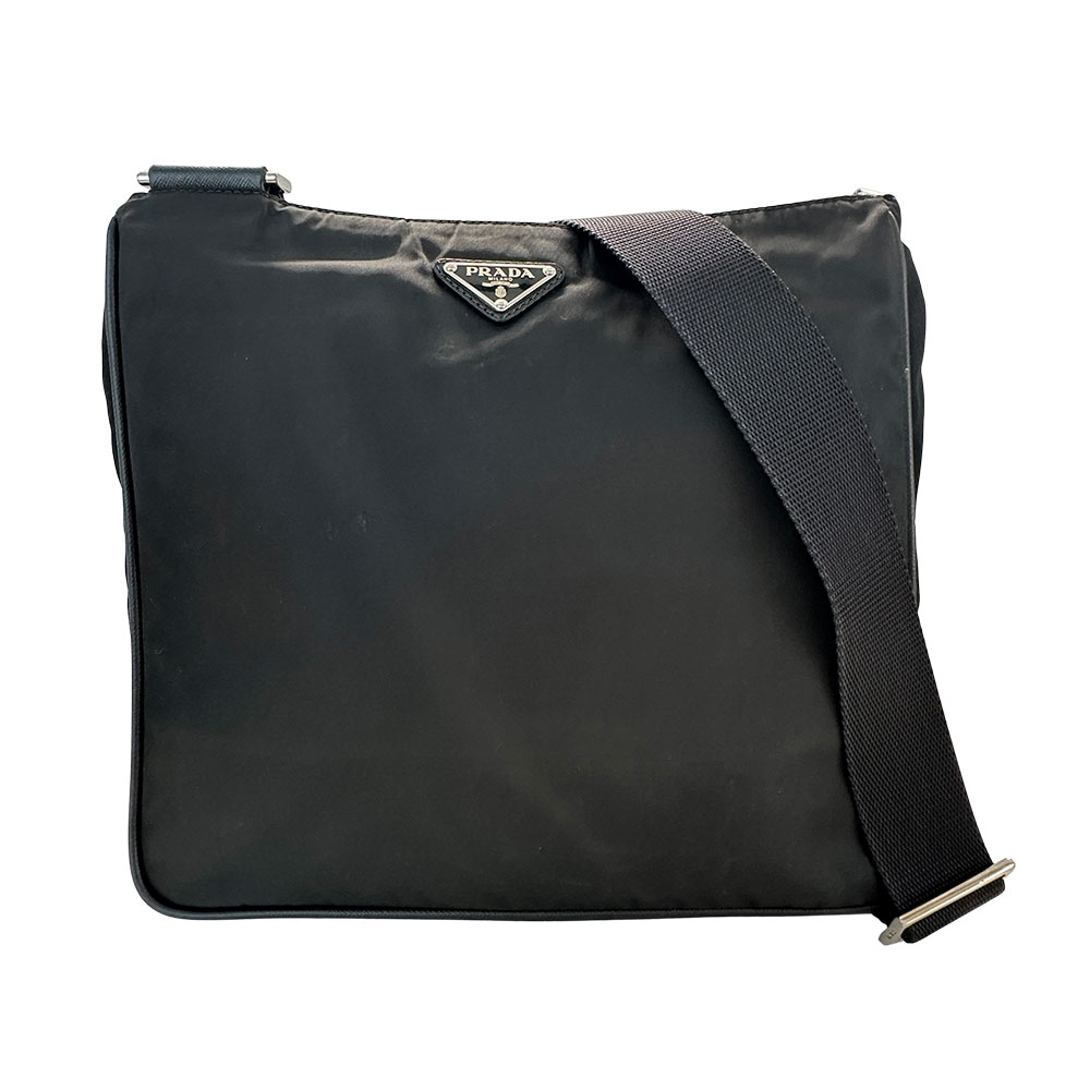 【全品９％OFF！25日14時～23時59分】プラダ PRADA バッグ メンズ ブランド ショルダーバッグ ナイロン ブラック お出かけ 斜め掛け 大人 シンプル 黒 【中古】｜ブランドベイ