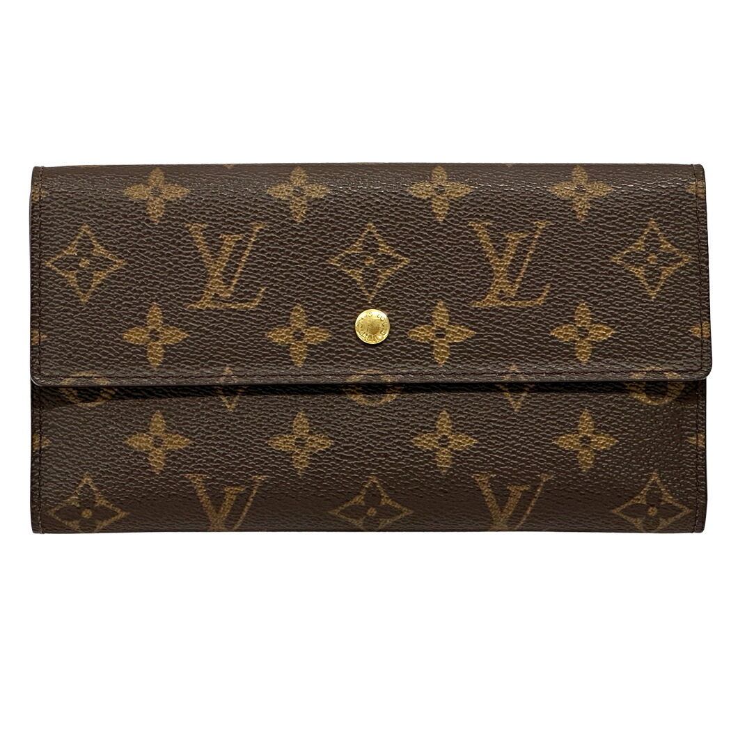 ルイ・ヴィトン LOUIS VUITTON 紙入れ モノグラム レディース メンズ ブランド名 長紙入れ ポルトトレゾール・インターナショナル 赤銅色 M61215 下げ翼式 格好のいい ロゴタイプ 窈窕たる ヴィンテージ 【中古】