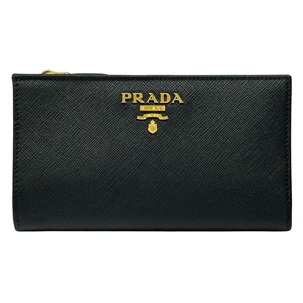 プラダ PRADA 紙入れ レディース メンズ ブランド名 長紙入れ サフィアーノ 黒いこと さくら色 1ML506 ラウンドジッパー 格好のいい 成年者 【中古】