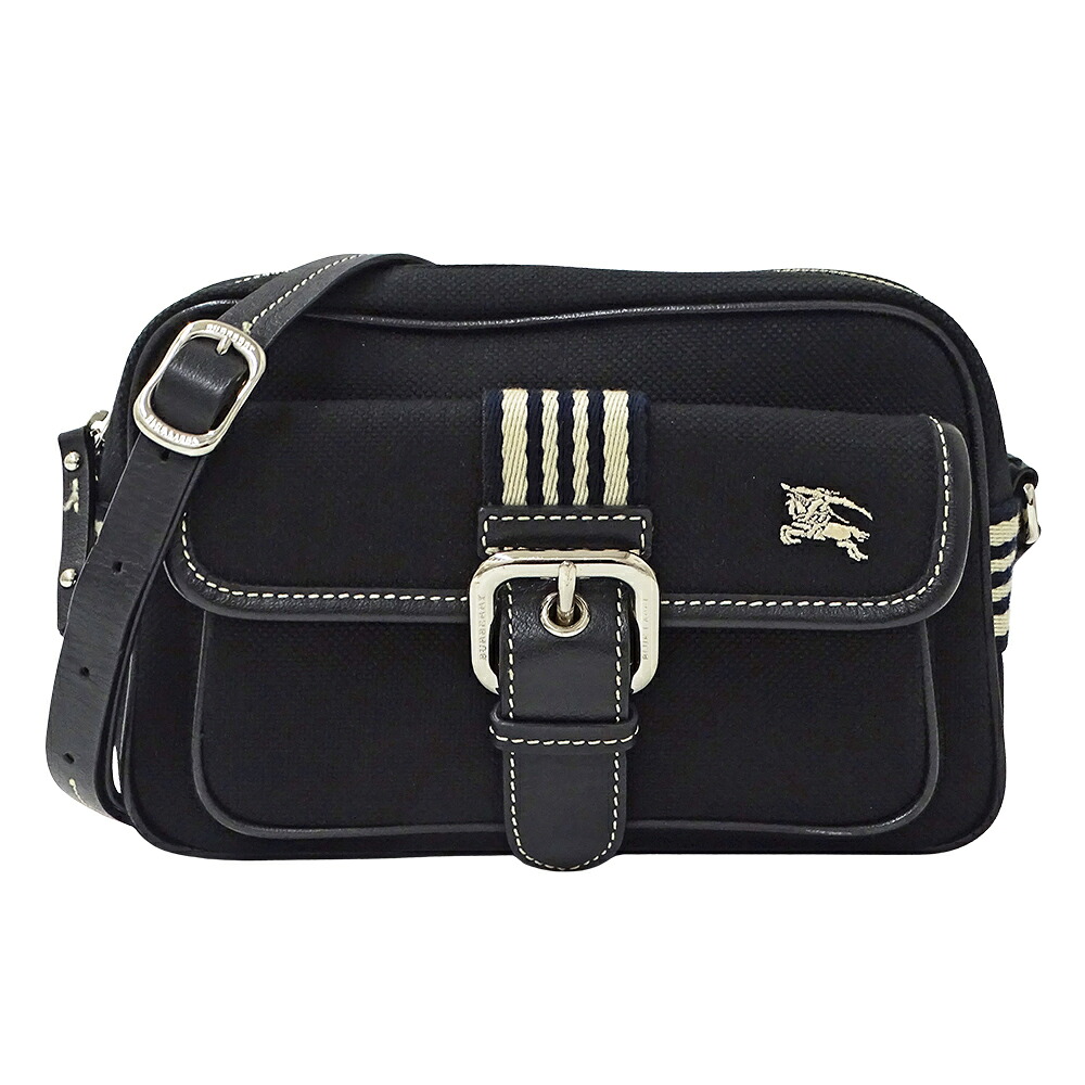 バーバリーブルーレーベル BURBERRY BLUE LABEL 御徒面子 レディース ブランド名 ショルダーバッグ 帆布 黒いこと 黒 ミニ御徒面子 小さめ 格好のいい 【中古】