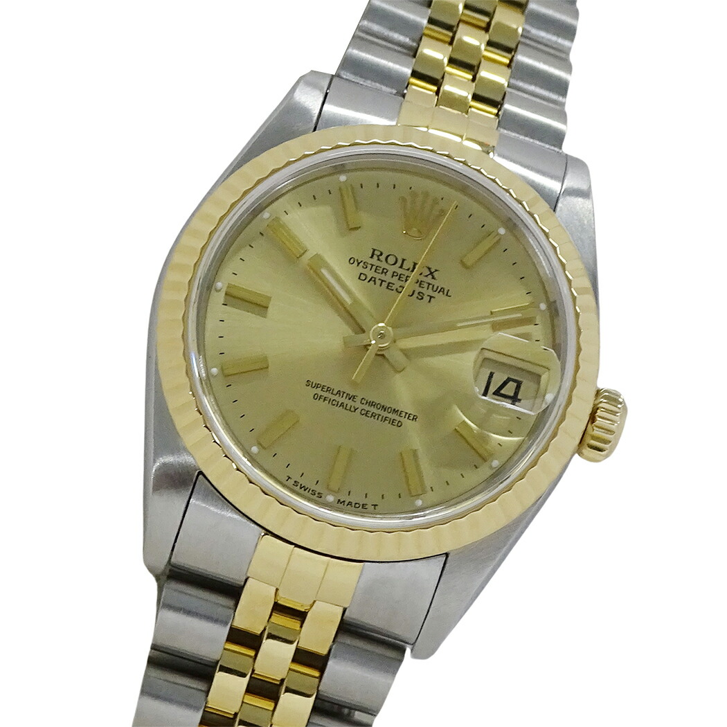 【5.5万円以上5000円OFFクーポン!19日20時から26日1時59分まで】ロレックス ROLEX デイトジャスト 68273 U番 時計 ボーイズ ブランド 自動巻き AT ステンレス SS ゴールド YG コンビ 磨き済み 【中古】|ブランドベイ