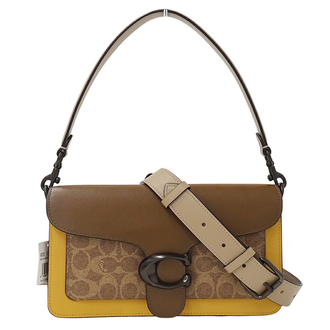 【5.5万円以上5000円OFFクーポン！１９日２０時から26日1時59分まで】コーチ COACH バッグ レディース ブランド ハンドバッグ ショルダーバッグ 2way タビー シグネチャー レザー ブラウン イエロー G2022 4606 おしゃれ 【中古】｜ブランドベイ