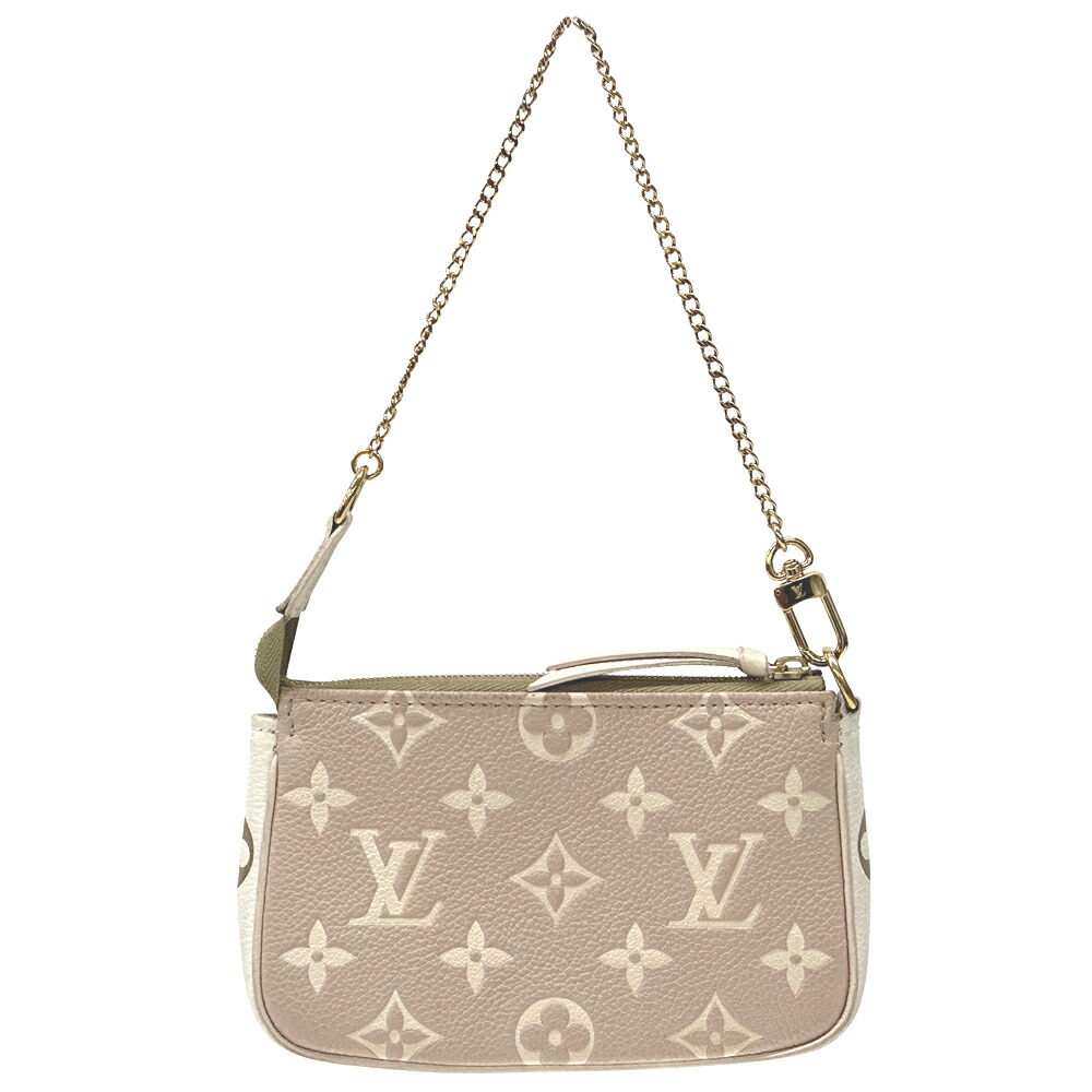 ルイ・ヴィトン LOUIS VUITTON ポーチ モノグラム バイカラー アンプラント レディース ブランド ミニポシェット・アクセソワール カーキ ベージュ M81284 ミニポーチ コンパクト チェーン付き おしゃれ 【中古】｜ブランドベイ