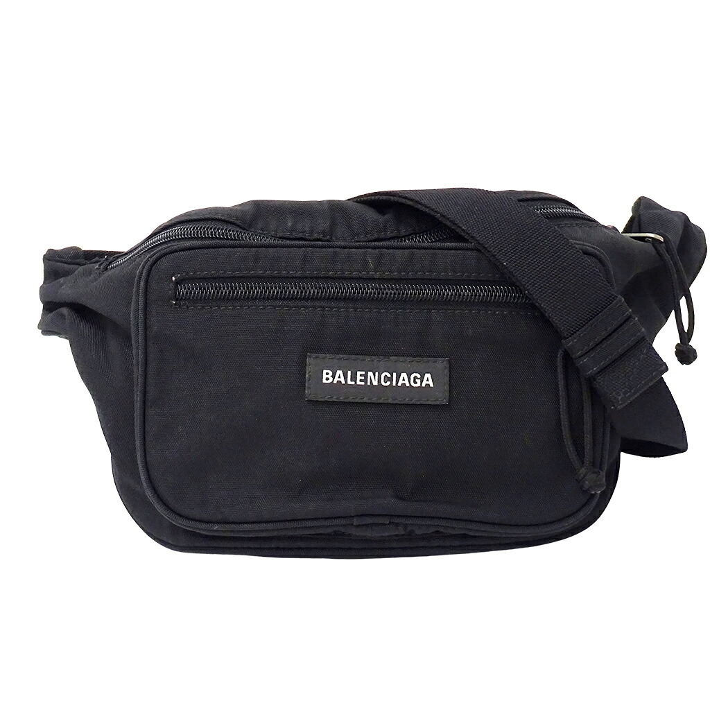 【全品９％OFF！25日14時～23時59分】バレンシアガ BALENCIAGA バッグ メンズ ブランド ボディバッグ ウエストバッグ エクスプローラー サスティナブル ナイロン ブラック 482389 黒 ロゴ ミニバッグ おしゃれ 【中古】｜ブランドベイ