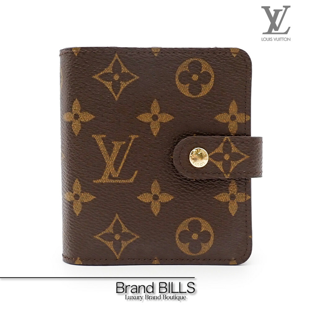 ルイヴィトン コンパクトジップ 折り財布 モノグラム グルーム M60036