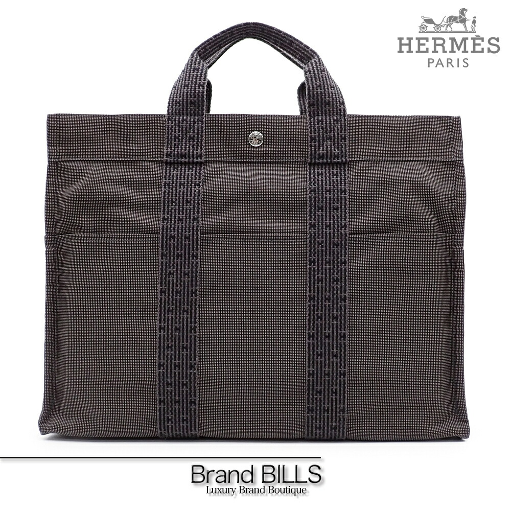 最終価格　エルメス　ナイロン トートバッグ 黒 n0718738he-1-2.jpg