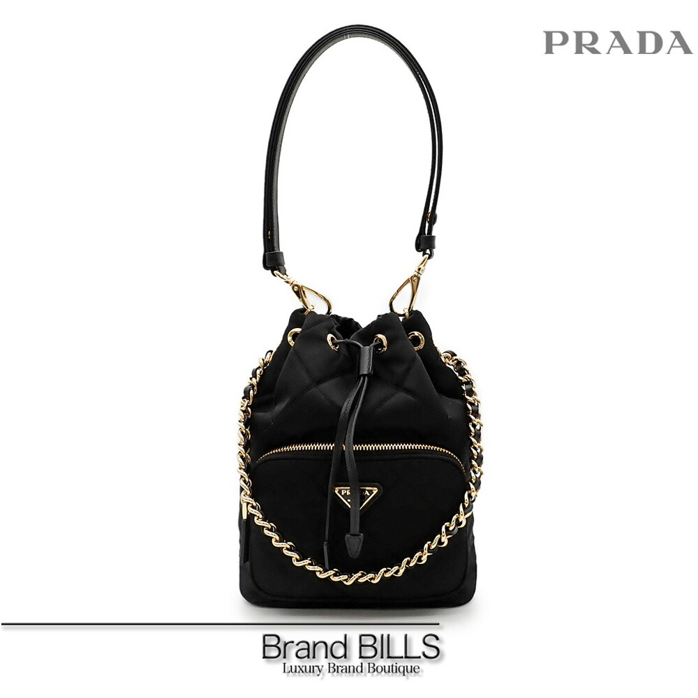 PRADA ナイロン バケットバッグ 巾着バッグ ブラック PRADA (プラダ) Re-Edition 1995 ナイロン バケットバッグ