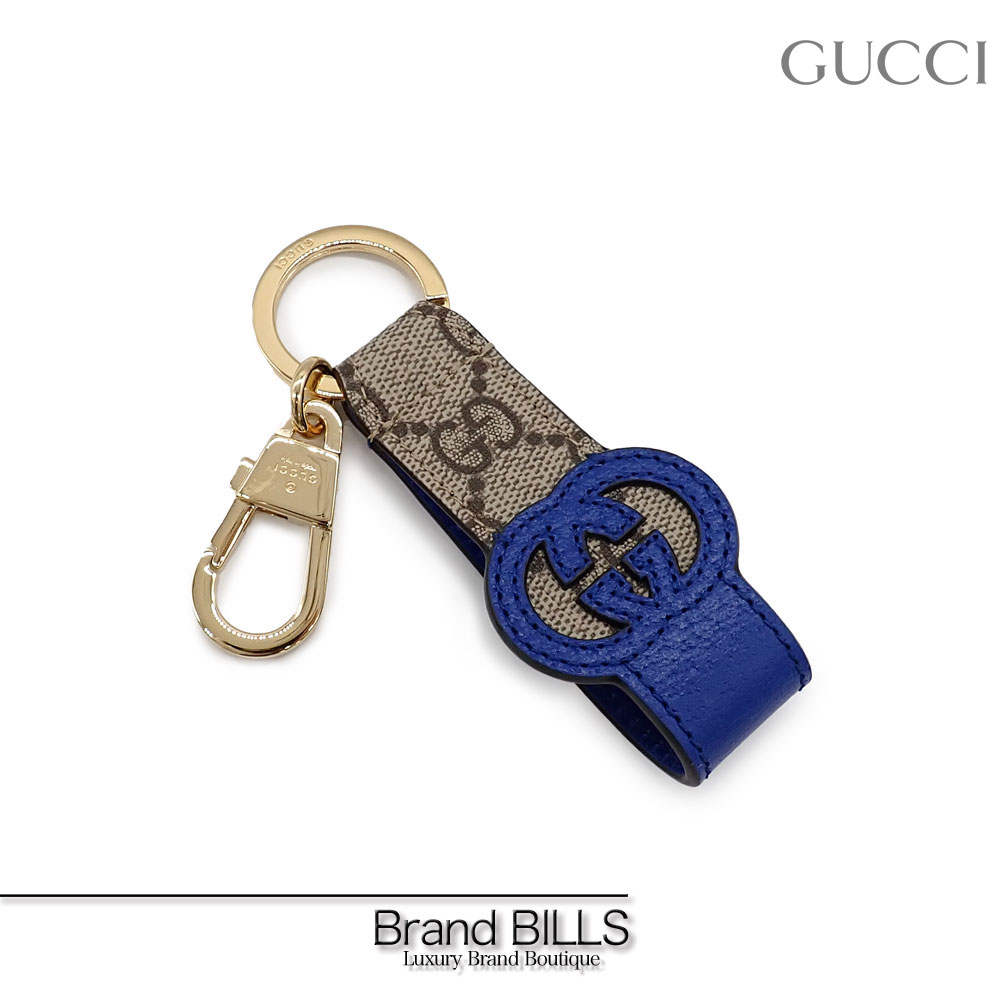 楽天市場】未使用品 GUCCI グッチ GGスプリームキャンバス キーリング キーホルダー 701432 カットアウト インターロッキングG ベージュ  ブルー 送料無料 【中古】 : ブランドビルズ Brand BILLS