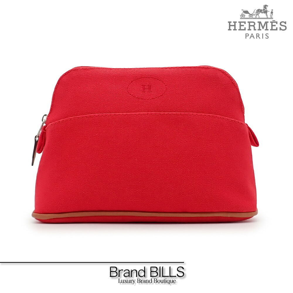 楽天市場】【中古】 エルメス ボリード ポーチ ミニ キャンバス グレー