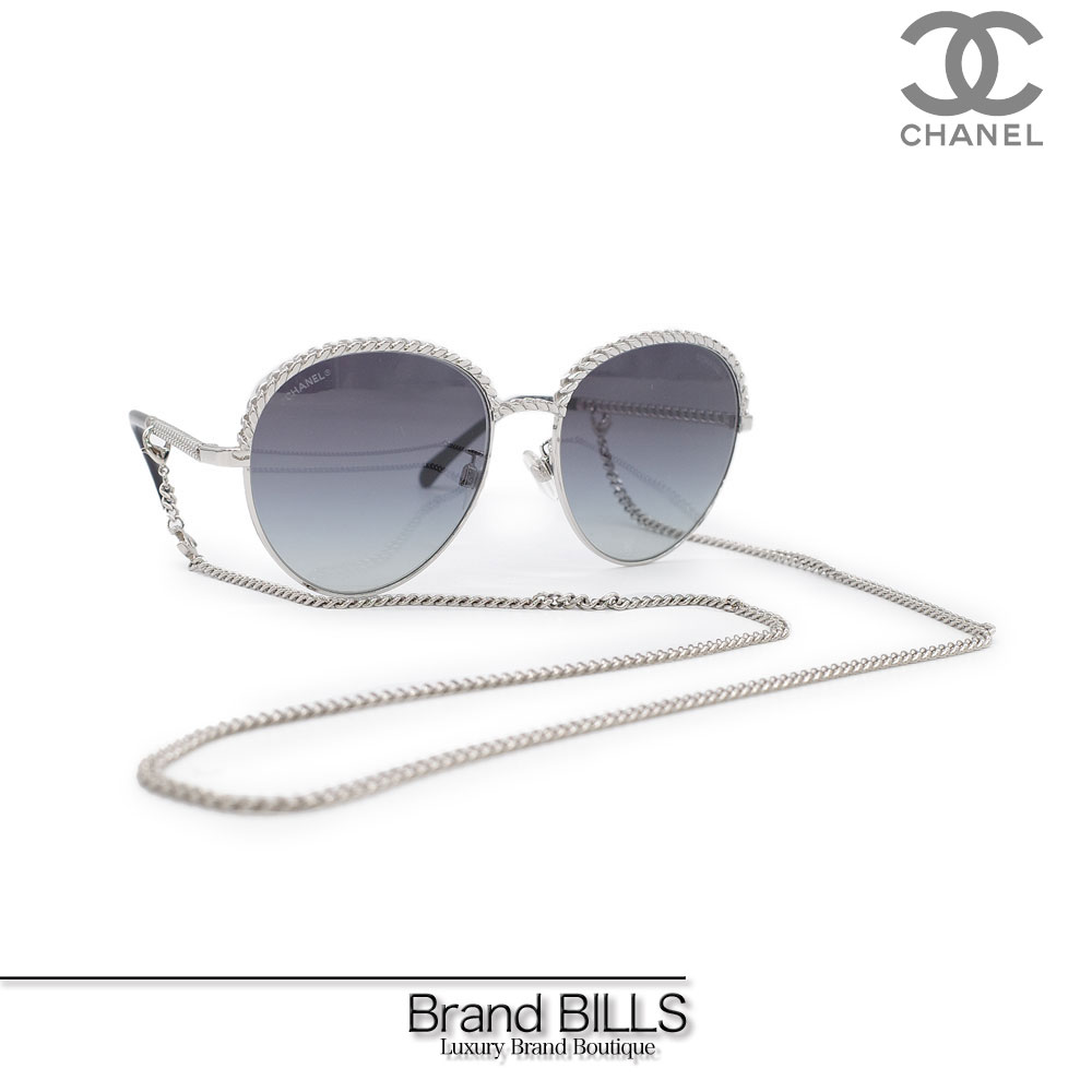 CHANEL Chain Pantos Sunglasses 4242 Grey | FASHIONPHILE