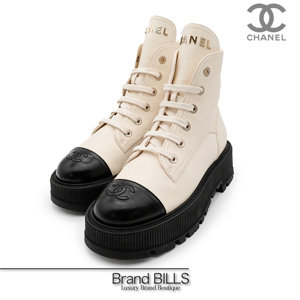 『良品』CHANEL シャネル　アンクルブーツ　ボア レディース　35 1/2 楽天市場】【未使用品】シャネル【CHANEL】レースアップ