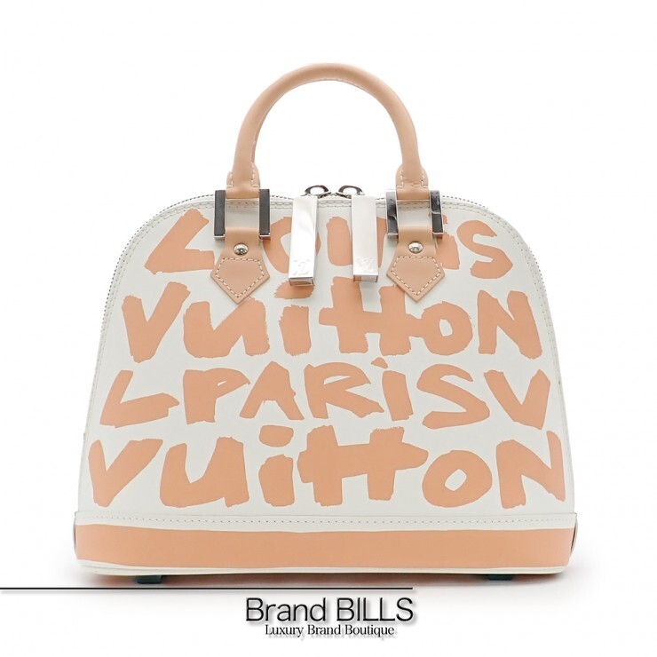 未当て嵌める品 LOUIS VUITTON ルイ・ヴィトン アルマMM グラフィティ M92180 なめし革 白いこと ベージュ レディース 【中古】