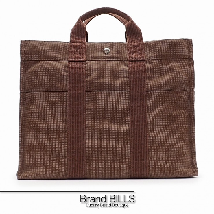 未使用品 HERMES エルメス エールライン トートMM トートバッグ ビジネスバッグ 100951M ナイロンキャンバス ショコラ ブラウン ユニセックス 【中古】|ブランドビルズ Brand BILLS