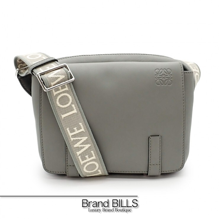 未当て嵌める品 LOEWE ロエベ ミリタリー 伝達人御徒面子 XS ショルダーバッグ B553A72X27 子ウシ アスファルト薄墨色 メンズ 【中古】