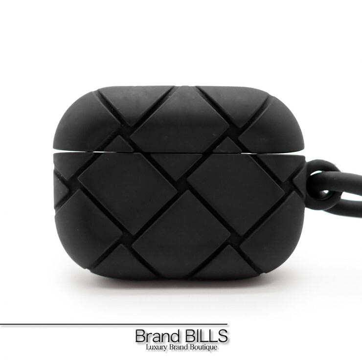 美品 BOTTEGA VENETA ボッテガヴェネタ イントレチャート AirPods PRO 入れもの イヤホンケース 691715 ケイ素樹脂 黒いこと ユニ一発やる 【中古】