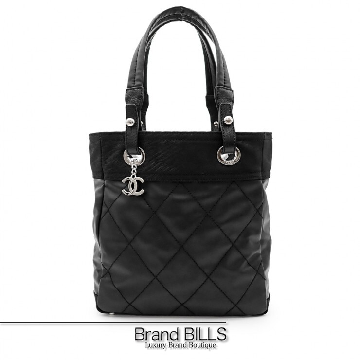 未使用品 CHANEL シャネル パリビアリッツ トートPM トートバッグ A34208 コーティングキャンバス ブラック レディース 【中古】