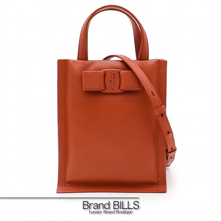 未当て嵌める品 Salvatore Ferragamo サルヴァトーレフェラガモ VIVA MINI 2way御徒面子 212988 子ウシ テラコッタ系 レディース 【中古】