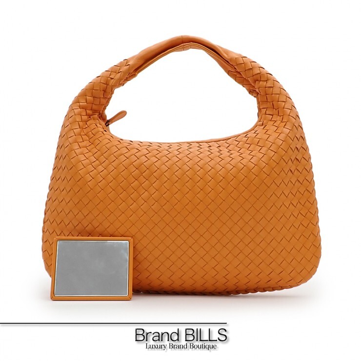 未当て嵌める品 BOTTEGA VENETA ボッテガ ヴェネタ イントレチャート ショルダーバッグ 壱肩部 115653 なめし革 オレンジ色系 レディース 【中古】