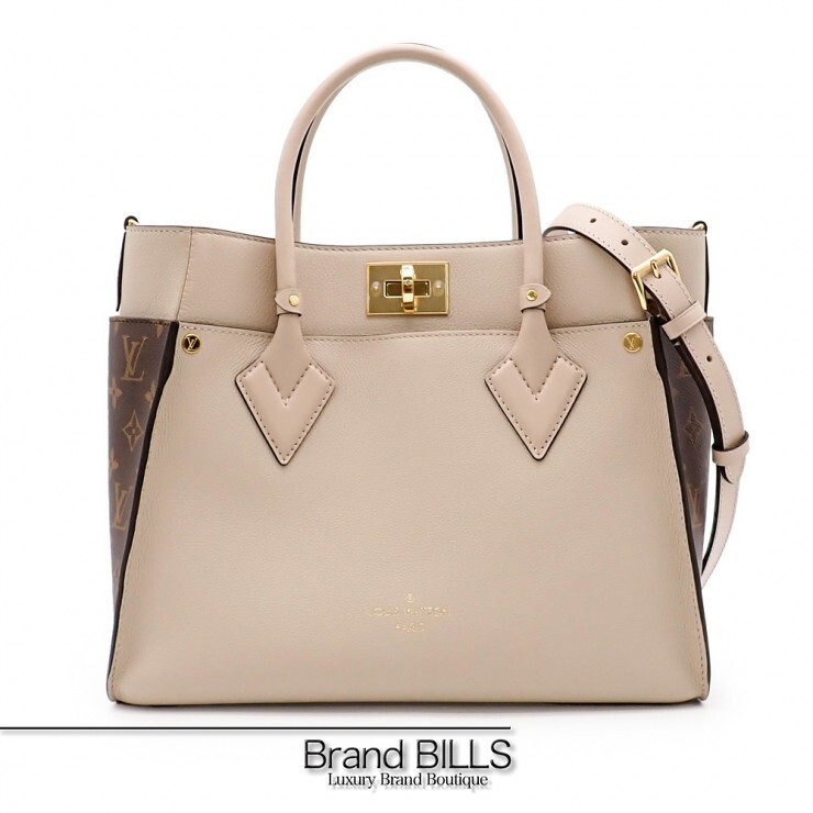 未当て嵌める品 LOUIS VUITTON ルイ・ヴィトン オンマイサイド MM 2way ハンドバック M58485 子ウシ グレージュ レディース 【中古】