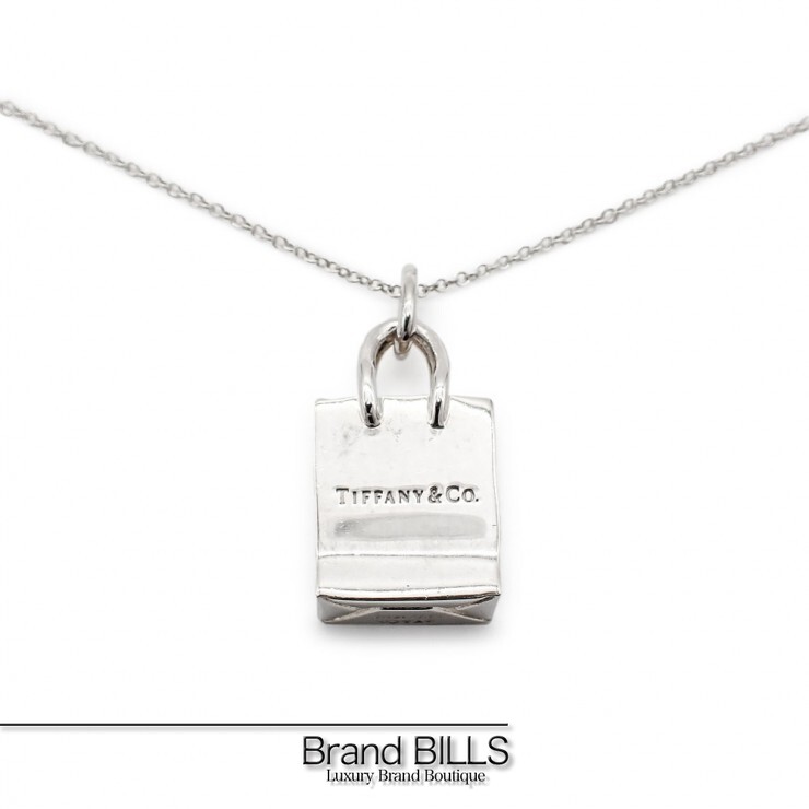 美品 Tiffany & Co ティファニー ショッピングバッグ チャーム ネックレス ペンダント シルバー925 シルバー レディース 【中古】