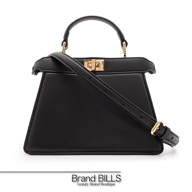 未当て嵌める品 FENDI フェンディ ピーカブー ISeeU プチ ハンドバック ショルダーバッグ 2way 8BN335 ナッパレザー 黒いこと ゴールド金具 レディース 【中古】