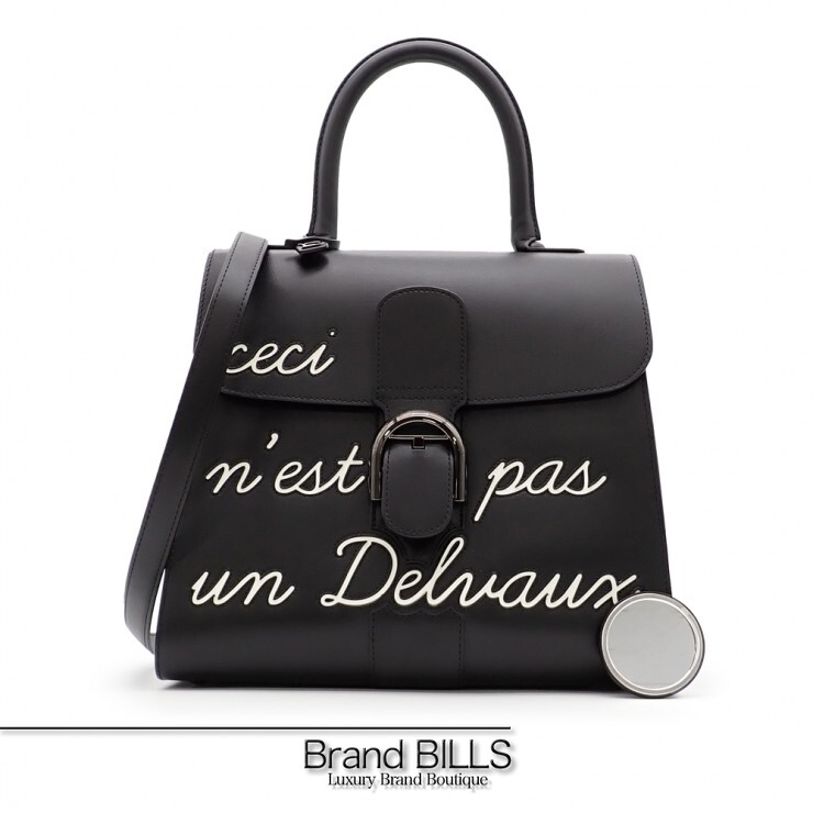 未当て嵌める品 DELVAUX デルヴォー ルーモア ＭＭ ハンドバック ショルダーバッグ 2way AA0661AAM099ZPN ボックスカーフ カーフスキン 黒いこと レディース 【中古】