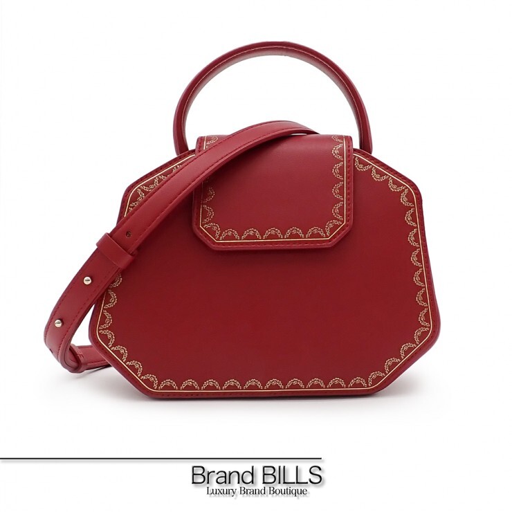 未使用品 Cartier カルティエ ガーランド ドゥ カルティエ ミニ ハンドバッグ ショルダーバッグ 2way L1002174 レザー ボルドー ゴールド金具 レディース 【中古】
