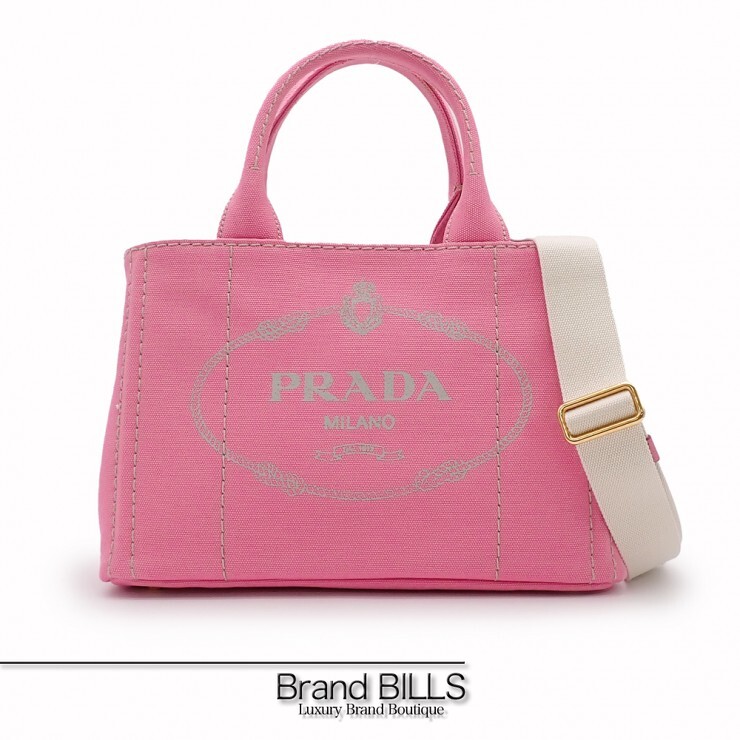 未当て嵌める品 PRADA プラダ カナパ トートバッグ ショルダーバッグ 2way 1BG439 帆布 サクラ色 白いこと ギンガム読み合わせる レディース 【中古】