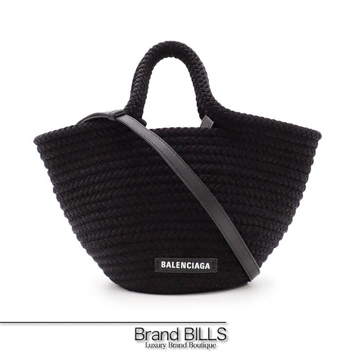 未当て嵌める品 BALENCIAGA バレンシアガ イビサ スモール 提げ篭 ハンドバック 2way 695612 黒いこと ナイロン 子ヒツジひと肌 レディース 【中古】