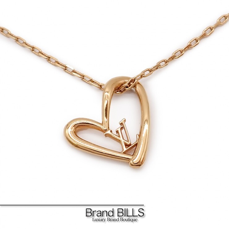 未使用品 LOUIS VUITTON ルイ ヴィトン コリエ・ハート フォーリンラブ ネックレス M00465 ペンダント アクセサリー メタル カニカン ゴールド レディース 【中古】|ブランドビルズ Brand BILLS