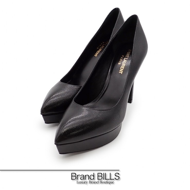 未当て嵌める品 SAINT LAURENT サンローラン ポインテッドトゥ パンプス 320221 ピン踵 #36 1/2 23.5糎 なめし革 黒いこと レディース 【中古】